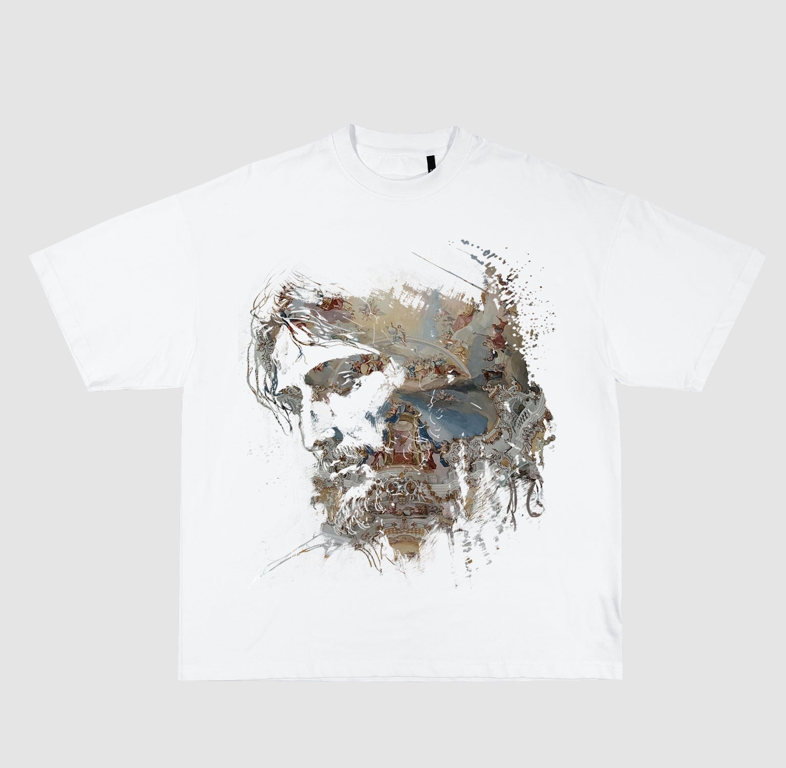 Oversized Renaissance Jesus Face Tee